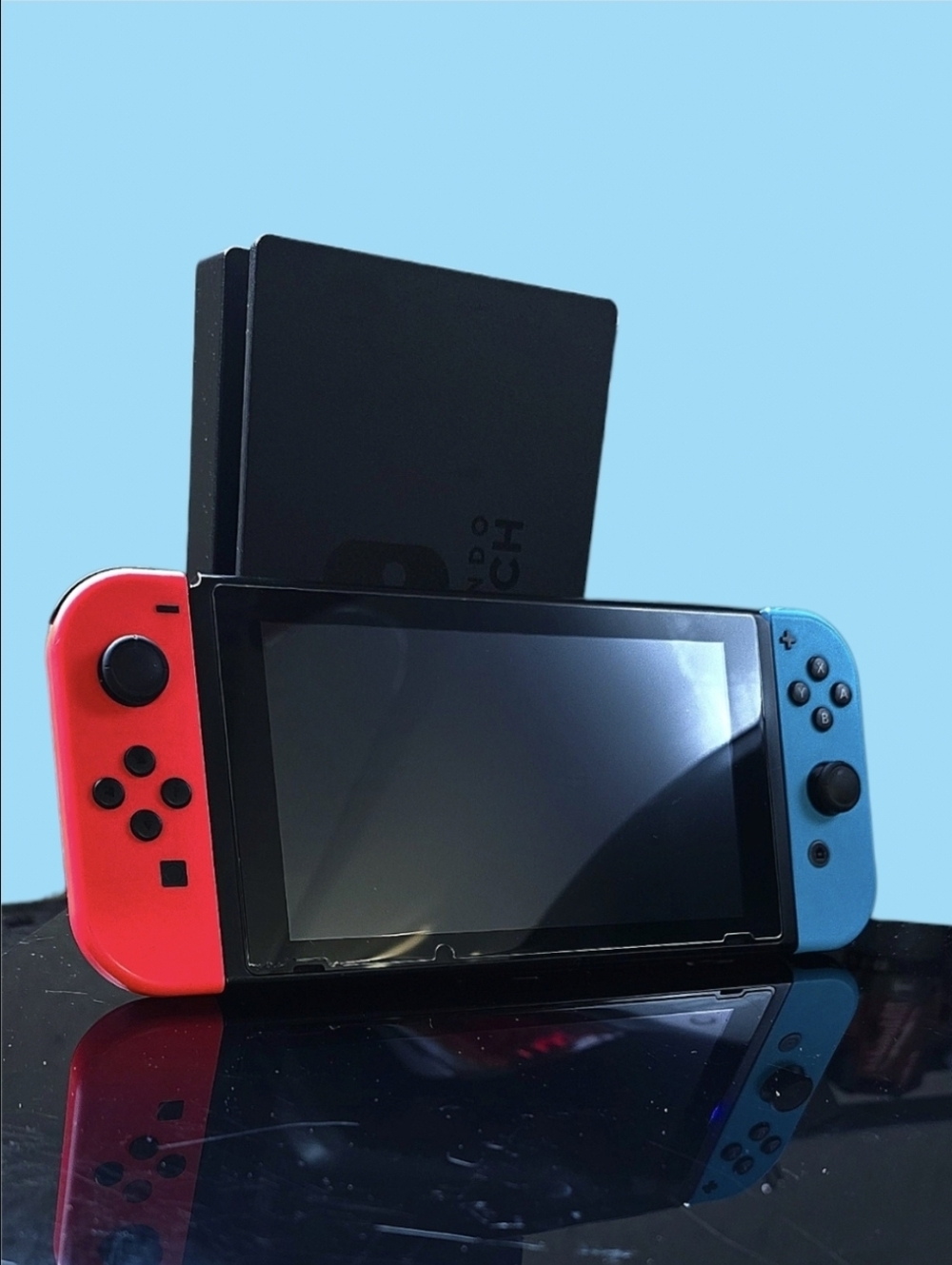 Nintendo Switch V2 Console (Extended Battery) - Neon Red/Blue - Tested & Clean